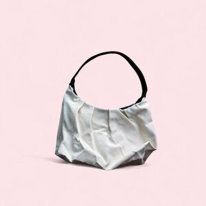 Cream and Brown Women's Shoulder Bag